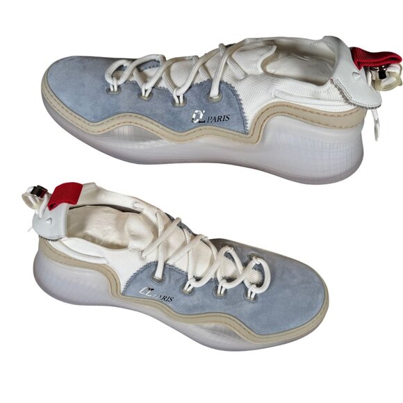 Christian Louboutin Men's Arpoador Flat Sneaker Zinc Bianco Size EU 44 US 11 - Picture 2 of 11